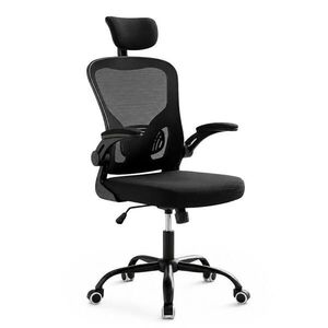 Relaxdays STOLIČKA Čierna kancelárska ergonomická vyobraziť