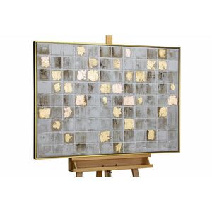 KUNSTLOFT RUČNE MAĽOVANÝ AKRYLOVÝ OBRAZ 102, 5/77, 5 cm, sivý/zlatý, abstraktný geometrický motív vyobraziť