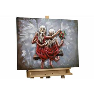 KUNSTLOFT KOVOVÝ OBRAZ 80/60 cm, dekoratívny motív, sivo-červený vyobraziť