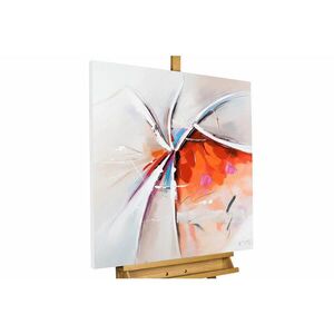KUNSTLOFT RUČNE MAĽOVANÝ AKRYLOVÝ OBRAZ 80/80 cm, biely/červený, abstraktný dekoratívny motív vyobraziť