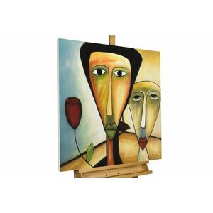 KUNSTLOFT RUČNE MAĽOVANÝ AKRYLOVÝ OBRAZ 80/80 cm, modrý/žltý, prírodný a botanický motív vyobraziť