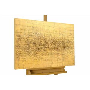 KUNSTLOFT RUČNE MAĽOVANÝ AKRYLOVÝ OBRAZ 100/75 cm, žltý, abstraktný geometrický motív vyobraziť