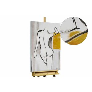 KUNSTLOFT RUČNE MAĽOVANÝ AKRYLOVÝ OBRAZ 60/90 cm, čierny/biely, abstraktný geometrický motív vyobraziť