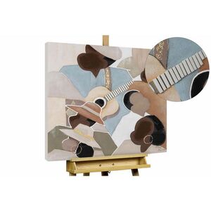 KUNSTLOFT RUČNE MAĽOVANÝ AKRYLOVÝ OBRAZ 80/80 cm, hnedý/béžový, abstraktný geometrický motív vyobraziť
