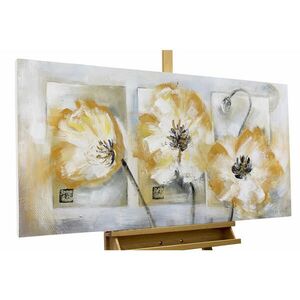 KUNSTLOFT RUČNE MAĽOVANÝ AKRYLOVÝ OBRAZ 120/60 cm, biely/žltý, prírodný a botanický motív vyobraziť