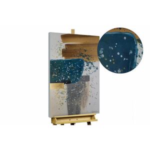 KUNSTLOFT RUČNE MAĽOVANÝ AKRYLOVÝ OBRAZ 60/90 cm, modrý/sivý, abstraktný geometrický motív vyobraziť
