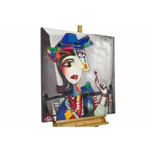 KUNSTLOFT RUČNE MAĽOVANÝ AKRYLOVÝ OBRAZ 80/80 cm, sivý, figurálny motív vyobraziť