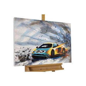 KUNSTLOFT RUČNE MAĽOVANÝ AKRYLOVÝ OBRAZ 90/60 cm, modrý, zvierací motív vyobraziť