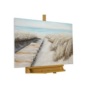 KUNSTLOFT RUČNE MAĽOVANÝ AKRYLOVÝ OBRAZ 90/60 cm, béžový, morský a krajinný motív vyobraziť