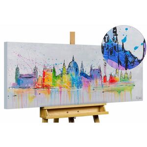 KUNSTLOFT RUČNE MAĽOVANÝ AKRYLOVÝ OBRAZ 120/60 cm, sivý, krajinný motív vyobraziť