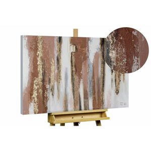 KUNSTLOFT RUČNE MAĽOVANÝ AKRYLOVÝ OBRAZ 100/75 cm, biely/hnedý, abstraktný geometrický motív vyobraziť