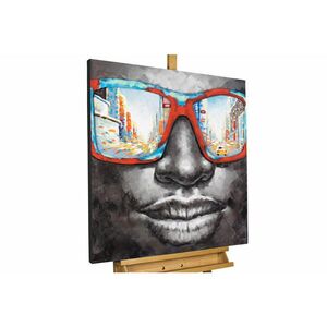 KUNSTLOFT RUČNE MAĽOVANÝ AKRYLOVÝ OBRAZ 80/80 cm, sivý, krajinný motív vyobraziť