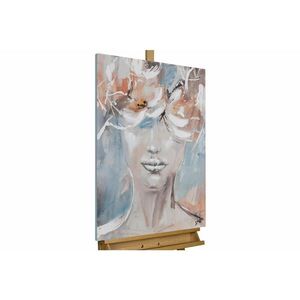 KUNSTLOFT RUČNE MAĽOVANÝ AKRYLOVÝ OBRAZ 60/90 cm, modrý/biely, abstraktný geometrický motív vyobraziť