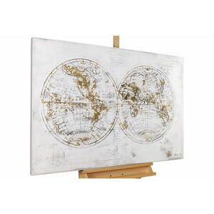 KUNSTLOFT RUČNE MAĽOVANÝ AKRYLOVÝ OBRAZ 120/80 cm, biely/sivý, abstraktný geometrický motív vyobraziť