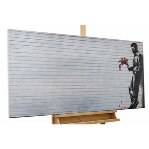 KUNSTLOFT RUČNE MAĽOVANÝ AKRYLOVÝ OBRAZ 120/60 cm, čierny, abstraktný geometrický motív vyobraziť