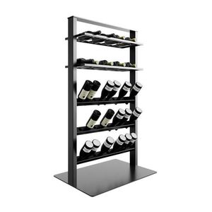 Metalo Pro KOVOVÝ STOJAN NA VÍNO Piemont na 45 fliaš čierna 140/80/60 cm vyobraziť