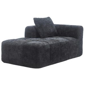 Redom POHOVKA 158/90/60 cm s bočným vreckom, vankúšom a komfortným chaise lounge štýlom, čierna vyobraziť