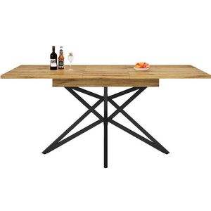 Redom JEDÁLENSKÝ stôl 120(160)/80/76 cm, rozkladací, s hviezdicovou kovovou podnožou, Orechová vyobraziť