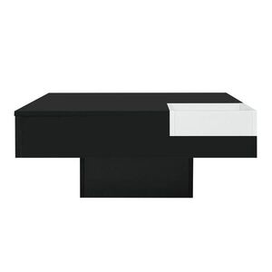 Redom KONFERENČNÝ stolík 72/72/30 cm s odnímateľným úložným boxom a LED osvetlením, Čierna/Biela vyobraziť