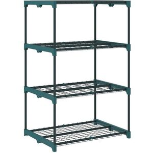 Redom STOJACÍ regál 67/49/105 cm s 4 úrovňami, stabilná oceľová konštrukcia, úspora priestoru, Tmavozelená vyobraziť