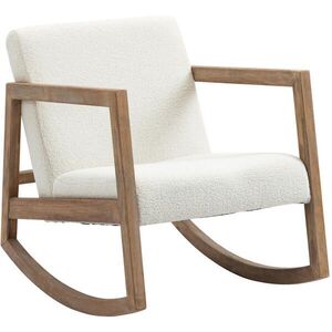 Redom HOJDACIE kreslo 81/60/71 cm, čalúnené, s hojdacou funkciou a rámom z kaučukovníka, Krémovobiela vyobraziť