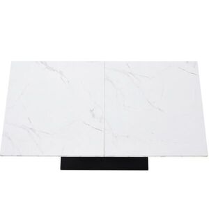Redom JEDÁLENSKÝ stôl 140/75/75, 5 cm s nastaviteľnými nožičkami a mramorovým dekorom, MDF/kov, Biela/Čierna vyobraziť