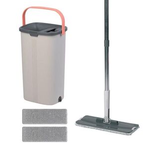 Relaxdays MOP Antracit Sivá Korálová plochý 2-komorové vedro vyobraziť