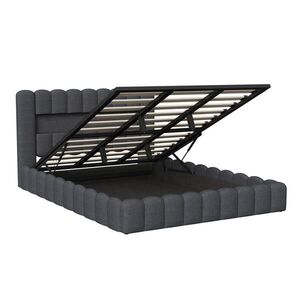 SHOPENTRA ČALÚNENÁ posteľ 140x200 sivá ľanová LED vyobraziť
