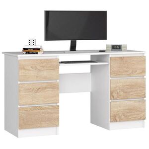 RAUMHIRSCH FURNITURE PÍSACÍ STÔL biely, dub Sonoma 77/135/50 vyobraziť