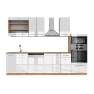 Vicco KUCHYNSKÝ KÚT Fame-Line Biely vysoký lesk/dub Goldkraft 300 cm s vysokou skriňou, dub AP vyobraziť