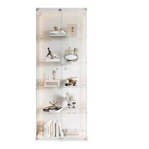 SHOPENTRA VITRÍNA 78, 5x186, 5 cm Biela s LED pásikmi, 5 poličiek, uzamykateľná vyobraziť