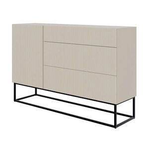 Selsey KOMODA Veldio sivobéžová s čiernym kovovým rámom 140 cm vyobraziť