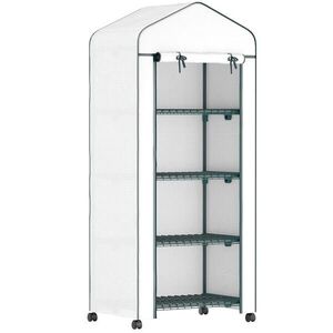 Modfu FÓLIOVNÍK z ocele 69x50x165 cm biely s 4 policami, rolovacím vstupom a UV odolnou fóliou vyobraziť