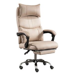 SHOPENTRA OTOČNÉ stoličky, látkové, ergonomické, bedrová opierka, béžové vyobraziť