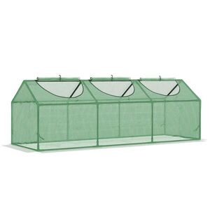 Modfu MINI skleník z ocele 180x60x60 cm tmavozelený s rolovacími oknami, UV ochranou a stabilnou konštrukciou vyobraziť