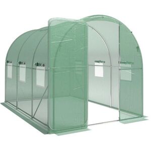 Modfu ZÁHRADNÝ fóliovník z polyetylénu 300x200x200 cm zelený s 6 oknami, uzamykateľnými dverami a oceľovým rámom vyobraziť