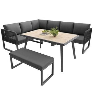 Modfu ZÁHRADNÁ lounge súprava z PE ratanu 121, 5x61x77 cm sivá s modulárnym riešením, UV odolnosťou a odnímateľnými poťahmi vyobraziť
