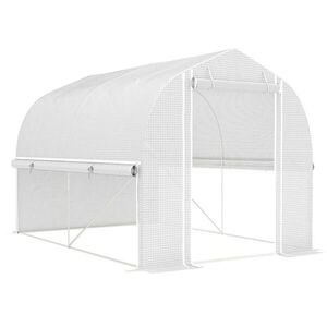 Modfu ZÁHRADNÝ skleník z plastu 300x200x200 cm biely s rolovacími stenami, dverami a 4 oknami vyobraziť