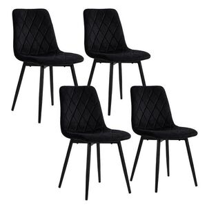 Relaxdays STOLIČKA Čierna 4-ks-set zamat kovové nohy vyobraziť