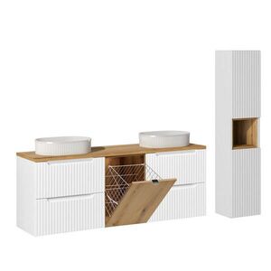 Petits-meubles KÚPEĽŇOVÝ NÁBYTOK 160.4cm Riva 2-dielna súprava Biela a drevo vyobraziť