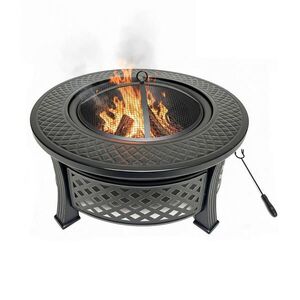 Relaxdays OHNISKO Čierne oceľ grilovací rošt 81 cm vyobraziť