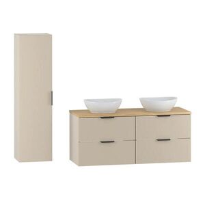 Petits-meubles KÚPEĽŇOVÝ NÁBYTOK 120.6cm Astrid 2-dielna súprava Kašmír a drevo vyobraziť