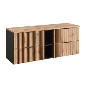 Petits-meubles SPODNÁ UMÝVADLOVÁ SKRINKA 140.6cm Gaia Dubové drevo a čierna farba vyobraziť