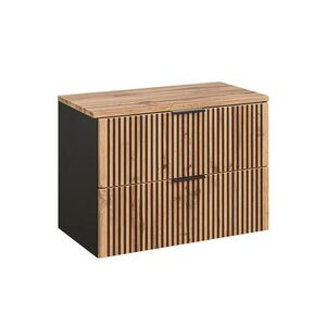 Petits-meubles SPODNÁ UMÝVADLOVÁ SKRINKA 80.6cm Gaia Dubové drevo a čierna farba vyobraziť