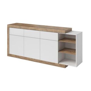 Petits-meubles ŠIROKÁ KOMODA Azior Biela a drevo vyobraziť