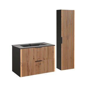 Petits-meubles KÚPEĽŇOVÝ NÁBYTOK 80.4cm Gaia 2-dielna súprava Dubové drevo a čierna farba vyobraziť