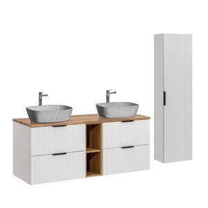 Petits-meubles KÚPEĽŇOVÝ NÁBYTOK 140.8cm Adriel 2-dielna súprava Biela vyobraziť