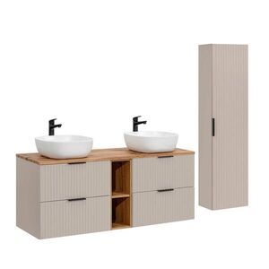 Petits-meubles KÚPEĽŇOVÝ NÁBYTOK 140.8cm Adriel 2-dielna súprava Béžová vyobraziť