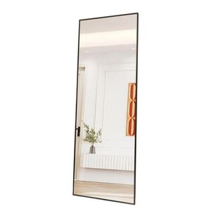 SHOPENTRA STOJACE zrkadlo 164x54 cm, čierne, obdĺžnikové, voľne stojace a namontovateľné na stenu vyobraziť