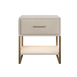 SHOPENTRA NOČNÝ stolík 40x31x50cm Moderný s úložným priestorom a kovovým rámom vyobraziť